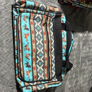 Patterned Blue and Black Women's Bag